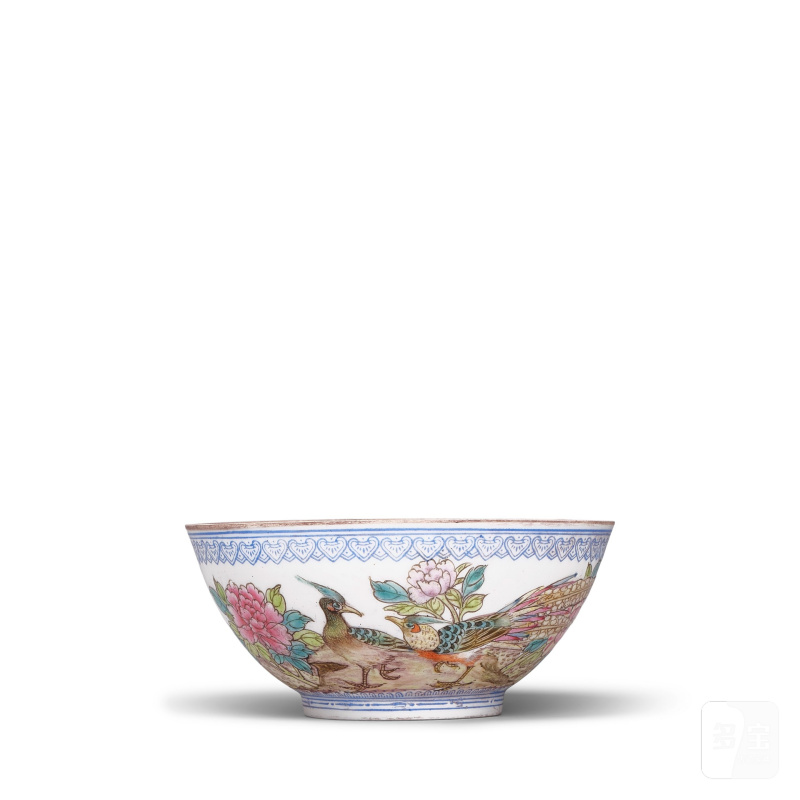 二十世紀 粉彩薄胎花鳥紋盌 | A FAMILLE-ROSE 'EGG-SHELL' BOWL
